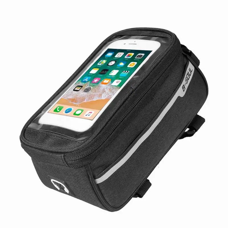 B SOUL W 6inch Phone Touch Screen Saddle Mobile Phone With Headphone hole Bike Accessories aterproof MTB Road Bike Front Tube Ba