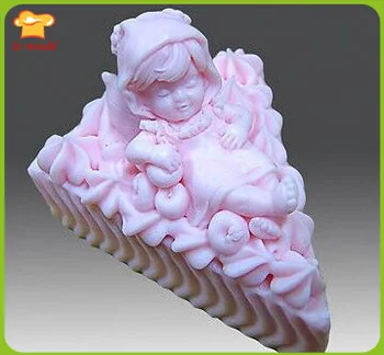 

Sunshine girl soap mold double sugar 100% food grade silica gel candle mould by hand