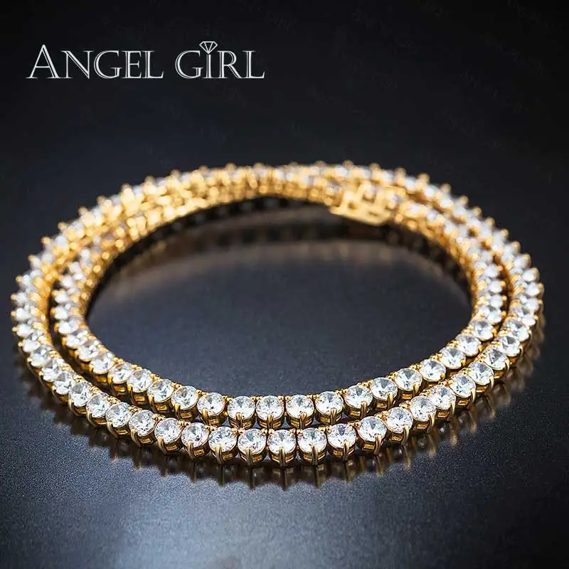 Angelgirl модные украшения для девочек сердца бренда круглые AAA+ ожерелья из кубического диоксида циркония для женщин вечерние ювелирные изделия цвета розового золота - Окраска металла: Gold colour