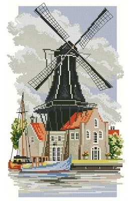 Схемы вышивки мельница. Панна мельница на берегу канала. Вышивка Панна мельница. Риолис ветряная мельница. Мельница на берегу канала Панна вышивка.