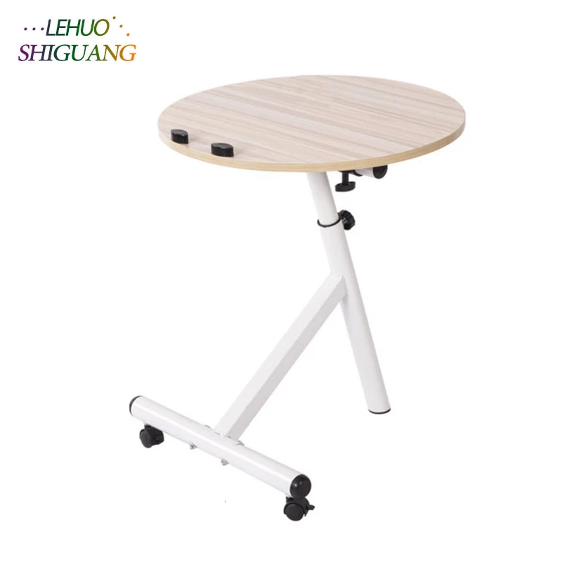 Simple Tea table MDF Coffee table Height adjustable With wheels Round table fashion Living Room Furniture End Tables