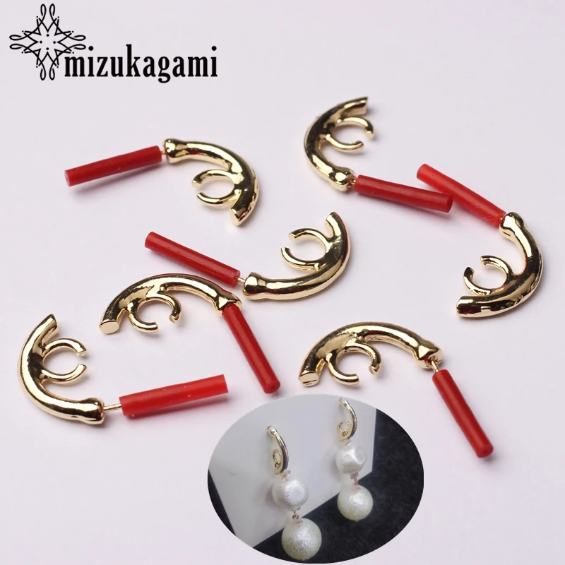 

Zinc Alloy Golden Metal Geometric Earrings Base Connectors Linkers 18mm 6pcs/lot For DIY Drop Earrings Making Accessories
