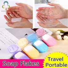 2 коробки/партия(20 шт./кор.) удобные мыльные хлопья для мытья рук Путешествия Портативный ароматическое кусковое листовое коробка для вспенивания бумаги GYH
