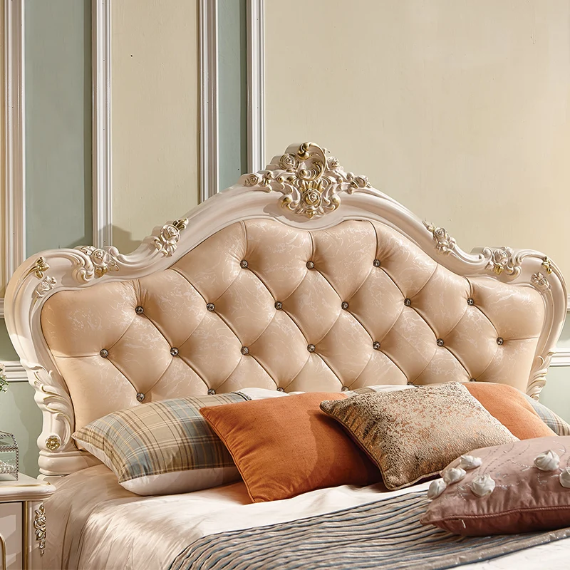 Роскошная кожаная кровать 1,5 м в европейском и американском стиле, односпальная кровать в европейском стиле, двуспальная кровать, кровать для принцессы