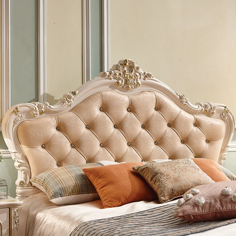 luxury European and American style 1.5m Leather Bed, European Style Single Bed, Double Bed, Princess Bed