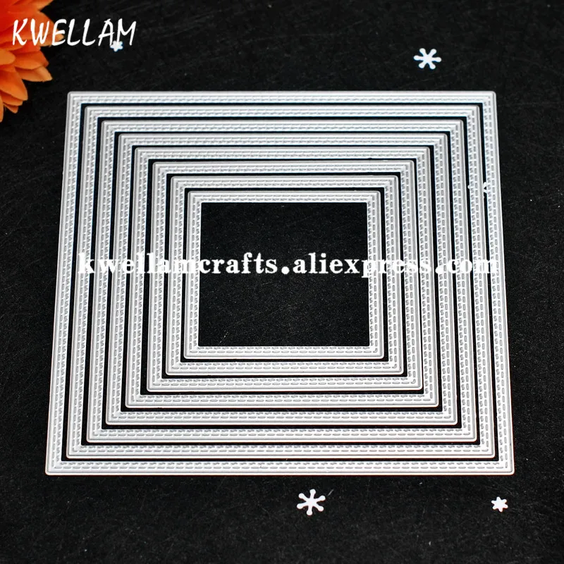 

Large Size 15cm Double Sew Thread Square Metal Die cutting Dies For DIY Scrapbooking Photo Album Embossing Folder KW7081802