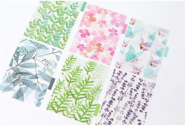 

6pcs/set A5/A6 A7 6 Holes PP Colored Notebook's Index Page Matte Spiral Book Category Page Office Planner Accessories