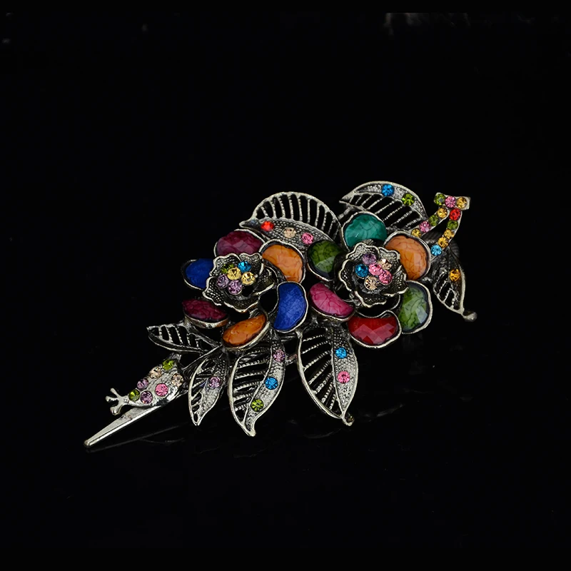 

2016 Hot Sale Hollow Leaf Hairpins Flower Crystal Rhinestone rose Hair Pin Clip For Women Hair Jewelry CF472