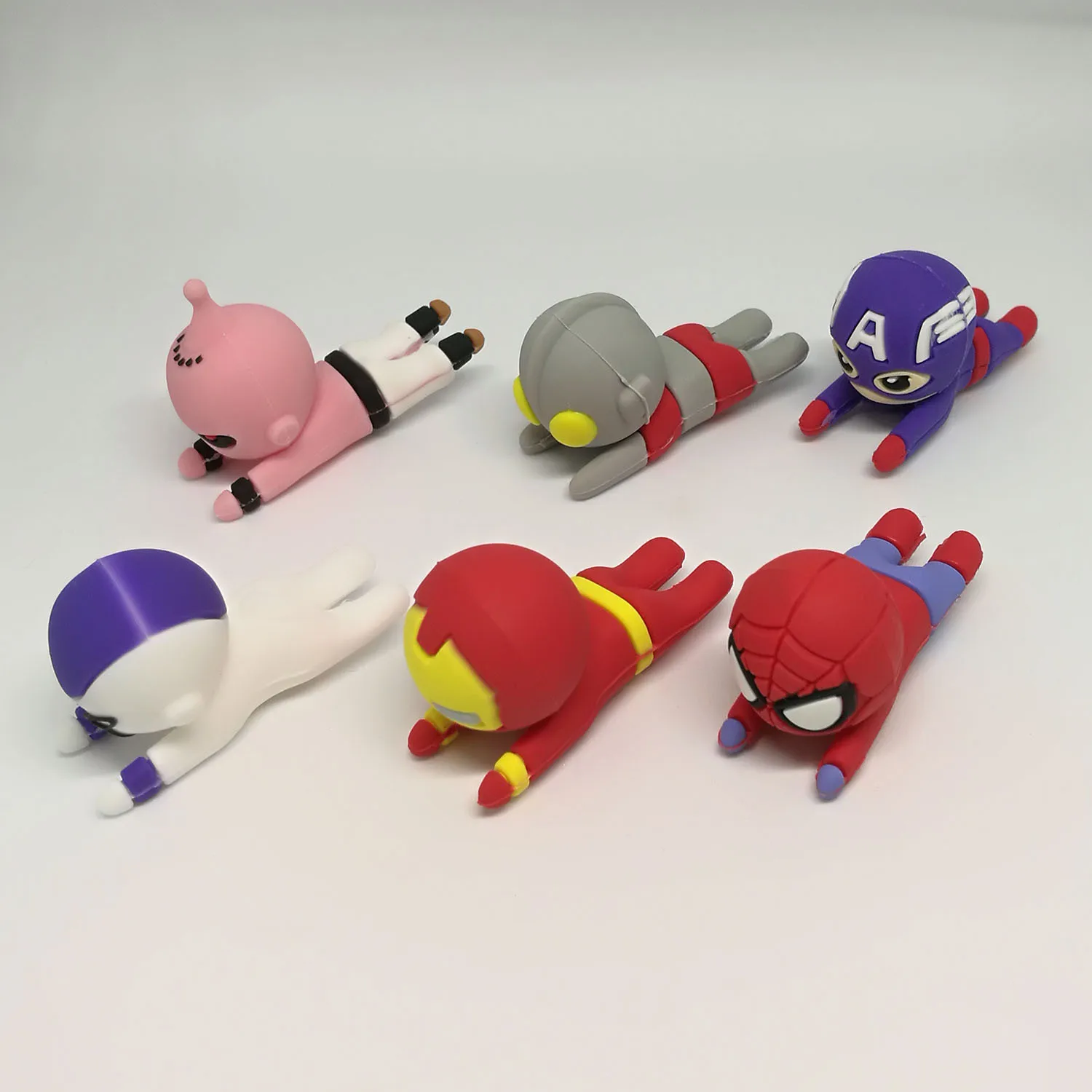

1Pc Cartoon Cable Bite Cute Cable Protector Captain America Stitch Dragon Ball Z Figure Charger Protector For Android Mobile Toy