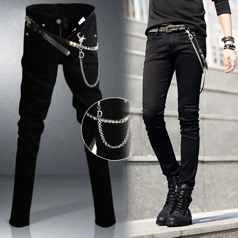 religion Bestået Ledelse Black Jeans Chain | Men's Punk Jeans | Slim Jeans Chain | Jeans Skinny |  Men's Pants - Hot - Aliexpress