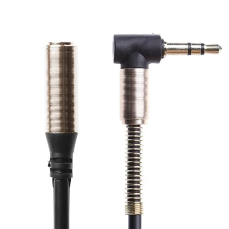 New 1M 3.5MM Computer Audio Cables Jack 90 Right Angle Male To Female Audio Aux Extension Cable Cord For CD Player MP3 Mayitr