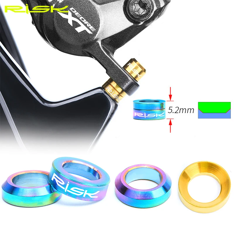4X MTB Bike Titanium Concave & Convex Washer Spacer For Disc Brake Caliper Bolts