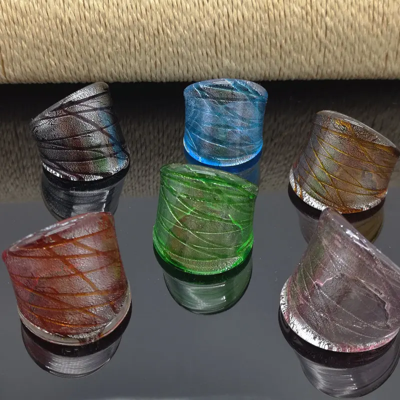 12 шт смешанных цветов Glass стеклянные кольца из муранского стекла 17-19 мм кольцо