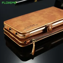 FLOVEME PU Leather Case For iPhone 7 6 s 6 Плюс 5 5S SE ретро Бумажник Обложка Защитный Мешок Мобильного Телефона Для iPhone 6 7 Plus Оболочек