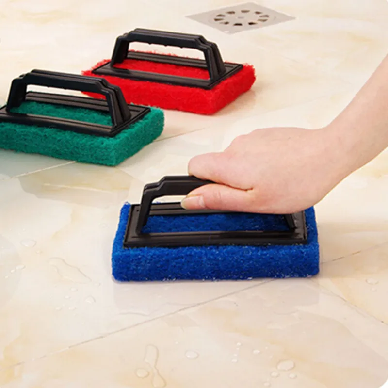 1pc Sponges brush with handle Scouring Pads cleaning cloth Microfiber