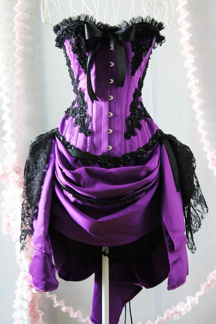 purple black prom dress