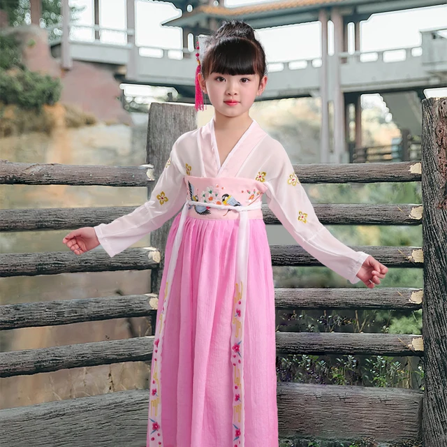 2019 new children chinese traditional hanfu dress girls kids ancient