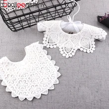 BalleenShiny/Детские хлопковые нагрудники для младенцев; Одежда для маленьких принцесс; белая кружевная одежда с выцветающим воротником; для детей; для кормления; слюнявчик; шарф для полотенец