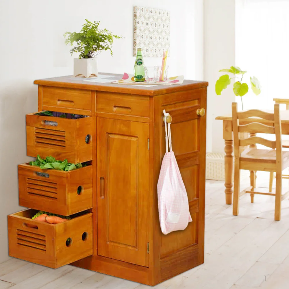 Hogar Yat madera sencillo y moderno aparador gabinete de cocina vegetal