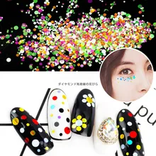 1 коробка DIY Круг блестки красочный акриловый порошок 3D Типсы для наращивания ногтей Блестящий Кристалл порошок маникюрный салон акриловая пудра для ногтей