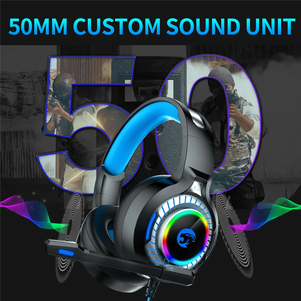 ASKMEER A60 PS4 Gaming Headset casque PC Stereo Game Earphone Headphones with Microphone RGB LED Light for Xbox One Computer Gamer (8)