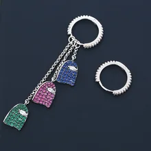 Модные серьги Pac Man Boucle Doreille Bijoux синие серьги с красным Цирконом для серьги-капельки с кристаллом для девочек серьги oorbel ZK40