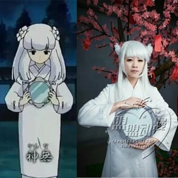 

Anime InuYasha Hakudoshi Cosplay Costume Kimono Halloween Party Costumes Kimono+Collar+Headwear+Bowknots