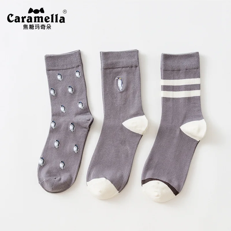 

2018 Men Socks 3 Pairs New Autumn Men Crew Casual Socks Cartoon Long Breathable Men's Fashion Cotton Happy Socks For Men