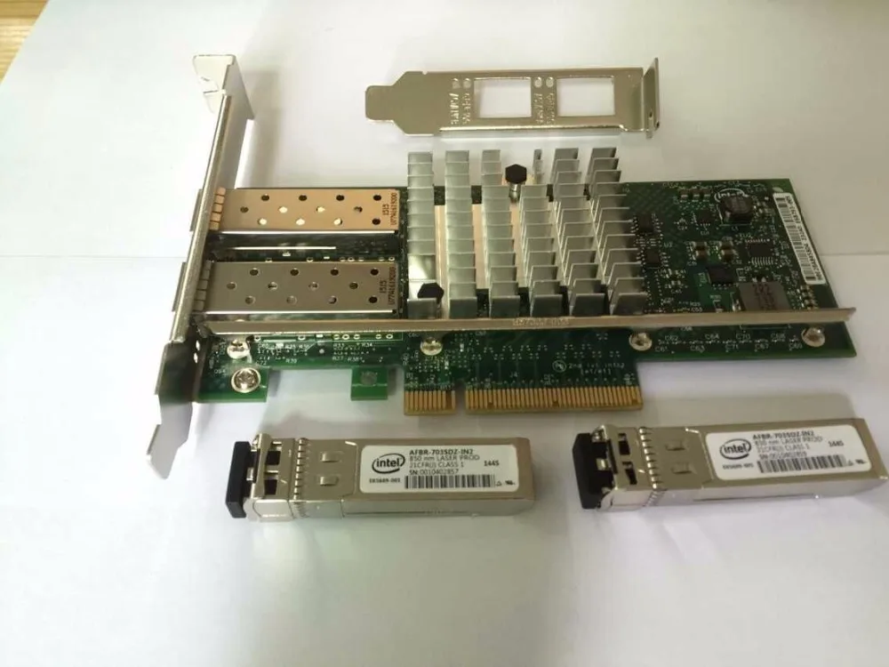 Intel 10G Ethernet Server Adapter Dual Port PCI-E X520-SR2 E10G42BFSR with  2 SFP