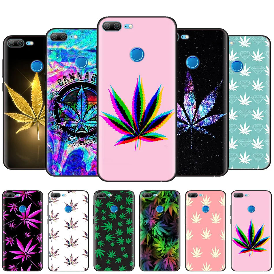 

Black Silicone Case Bag Cover for Huawei Honor 10i Y7 Y6 Y5 Y9 8X 8C 8S 9 10 Lite Pro 2018 2019 Enjoy 9E 9S Weed Leaf Grass Huf
