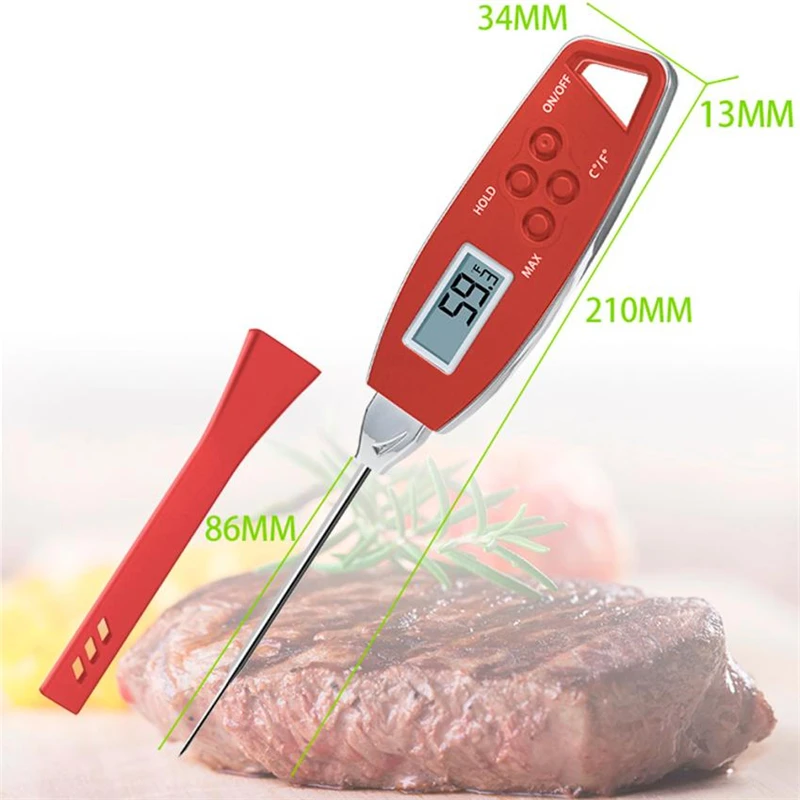 Digital Food Cooking Thermometer Instant Read Meat Thermometer For Kitchen BBQ Practical Wear-resistant Durable Tool C0413#30   01
