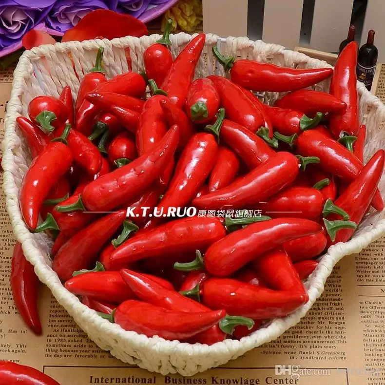  Artificial Simulation Red pepper plastic chili Artificial Vegetables Photography Props Christmas Ornaments Weddding party home decorations