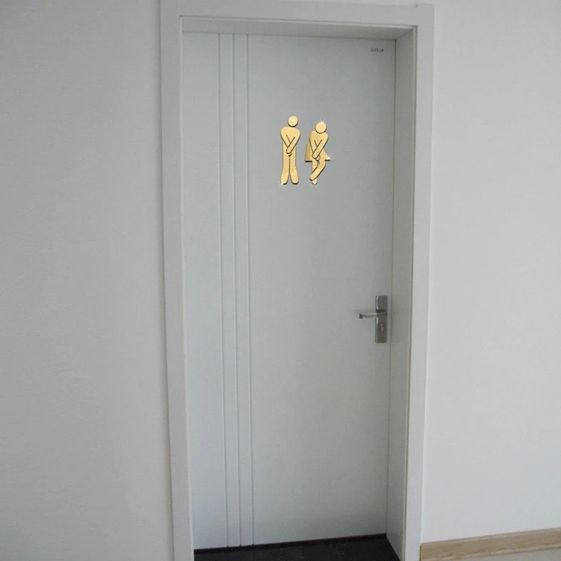 Funny Mirror Sticker Name Funny WC Toilet Door Entrance Sign Men Women Bathroom DIY Wall Stickers Home Decor Decals Wall Stickers (2)