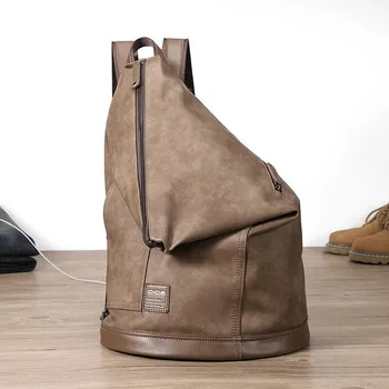 

Large Capacity Anti-theft Backpack Male Waterproof 15 Inch Laptop Backpack Leather Vintage Casual School Bag For Teenage Travel