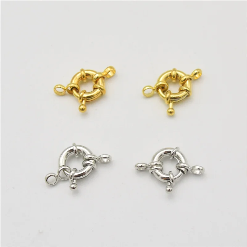50pcs Clasp Sailor Copper Spring Ring Clasp Round Clasp Jewelry Buckle