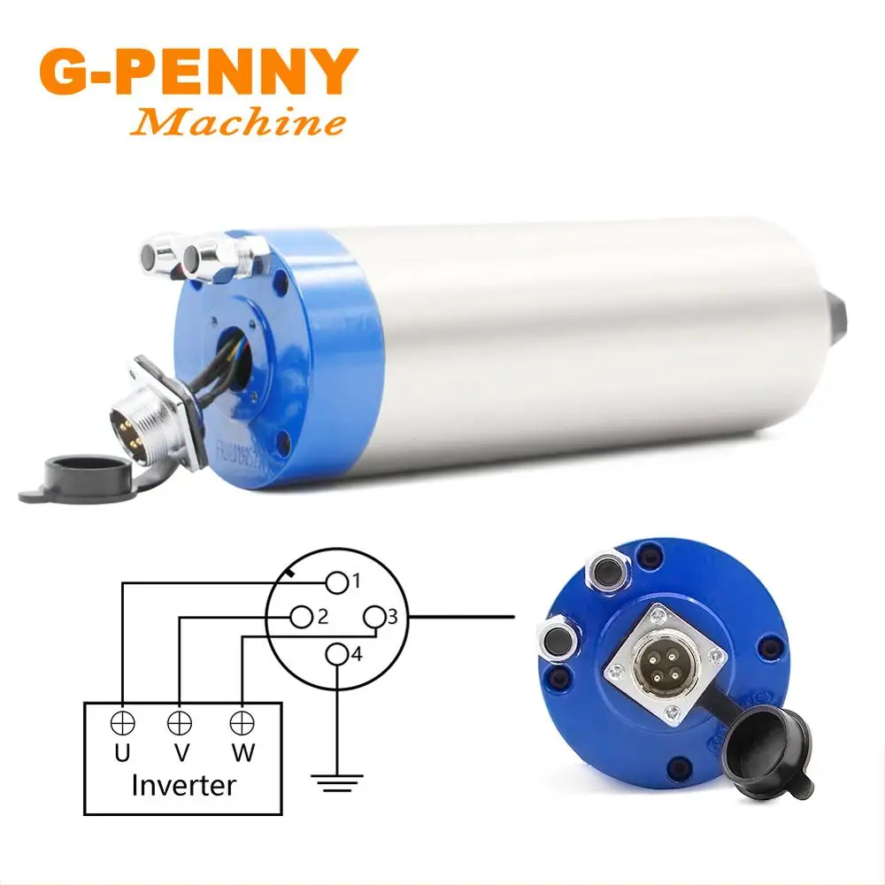 G-PENNY 1.5KW мотор шпинделя с водяным охлаждением ER16 4 подшипники 80x220 мм и 1.5kw VFD/инвертор и 80 мм кронштейн и 75 Вт водяной насос