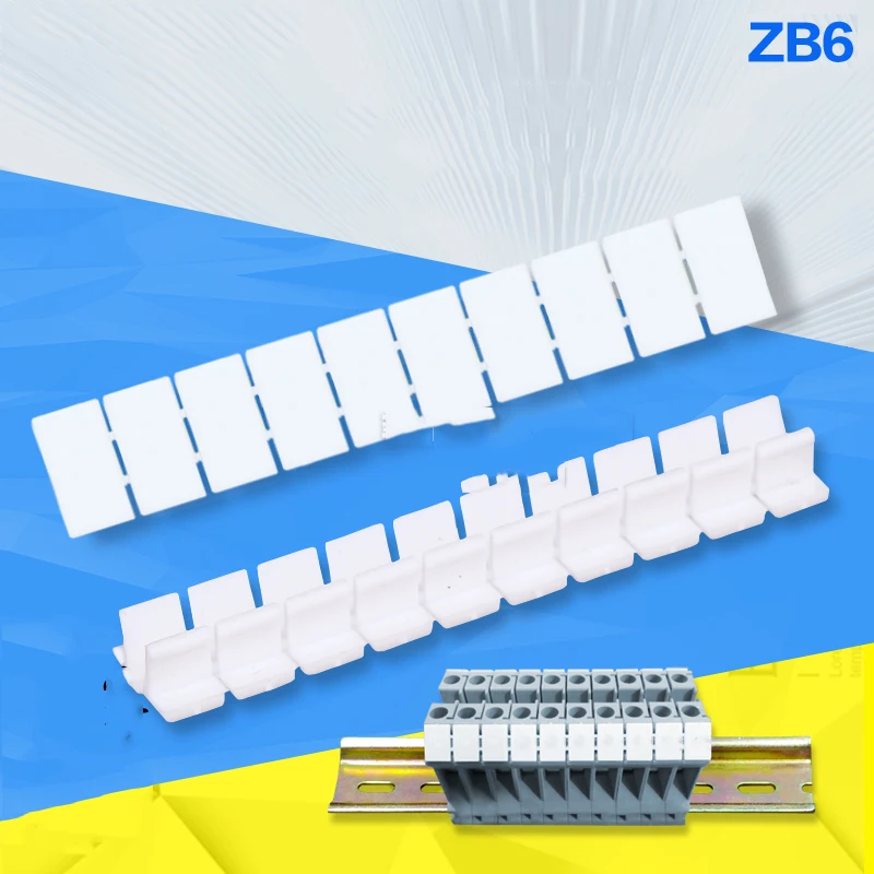 

100pcs ZB6 Blank MARKER uk2.5b UK5N ST4 Din Rail Terminal Maker Strips Label Connectors & ZB6 Terminals Terminal