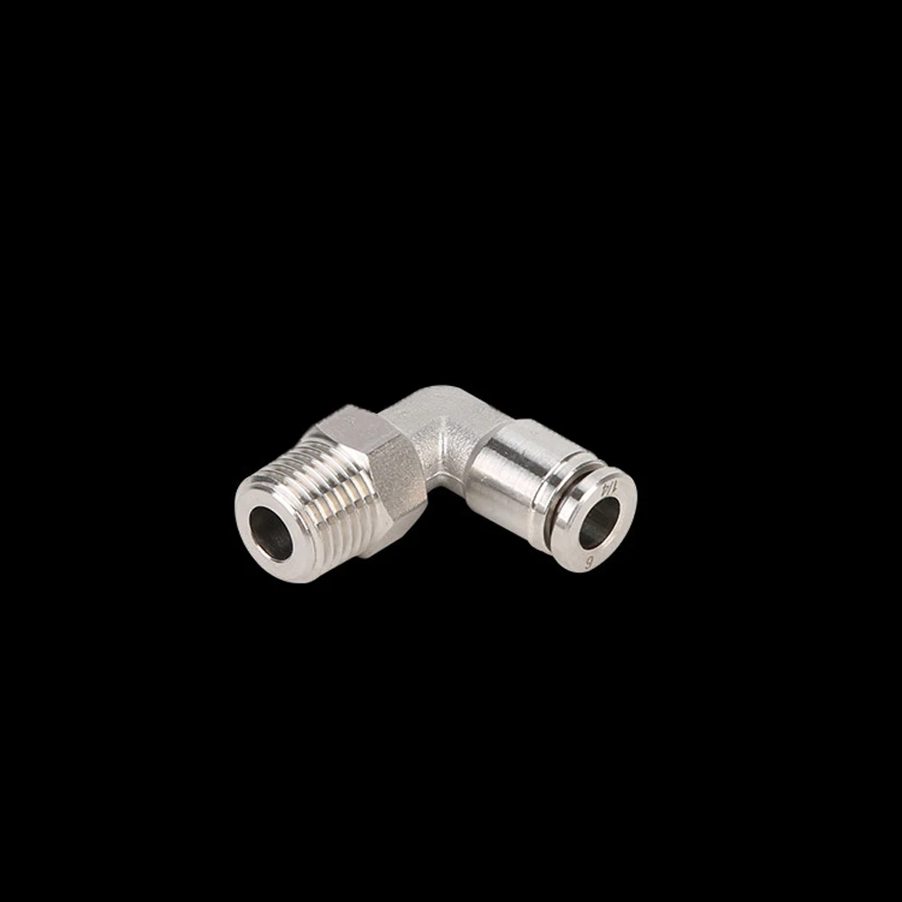 

M5 M6 1/8" 1/4" 3/8" 1/2" BSPT Male Elbow Pneumatic 304 Stainless Steel Push In Quick Connector Release Air Fitting Plumbing