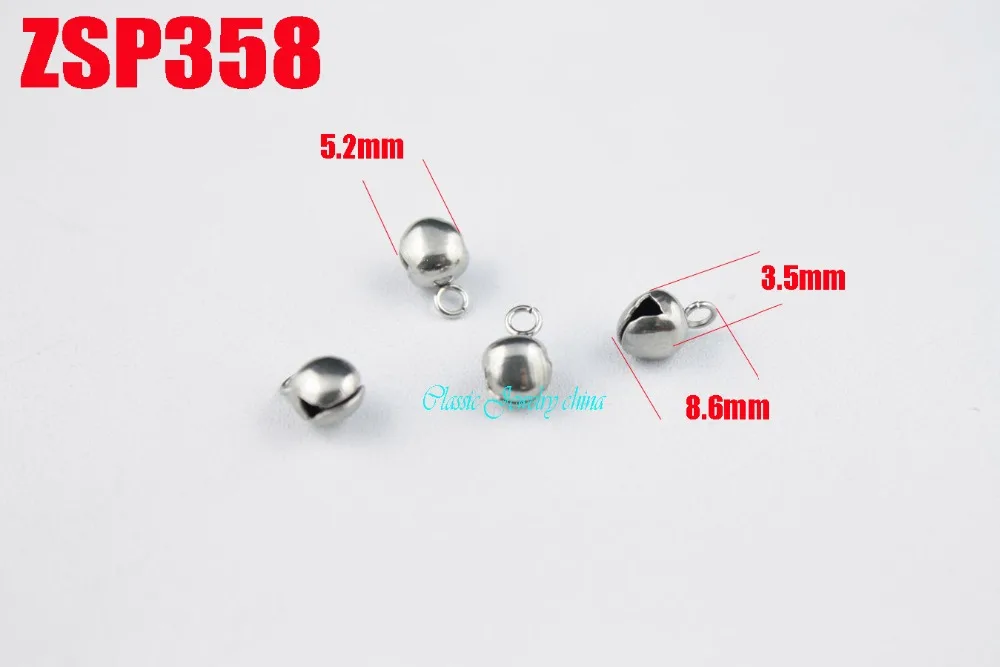 100pcs 5.2mm stainless steel Silent bell tag tail chain pendant Jingle