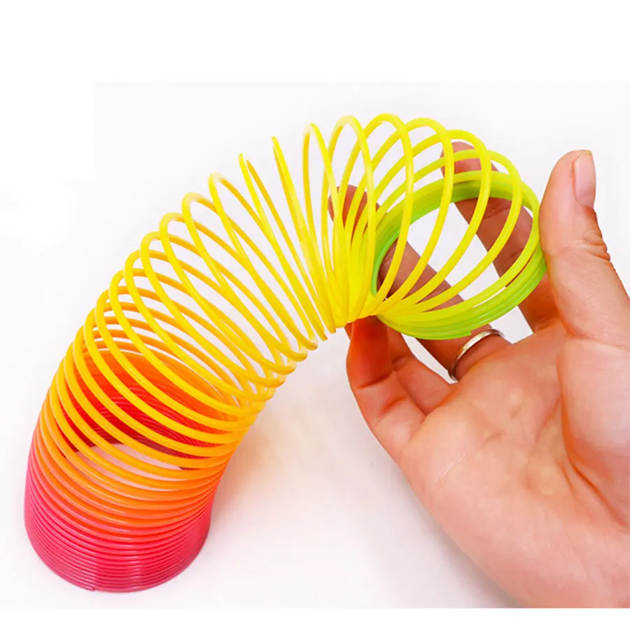 

Deep color Rainbow Circle Funny Toys 1Pcs Children Classic Toy Spring Coil Gift Kindergarten Kids Creative Toy