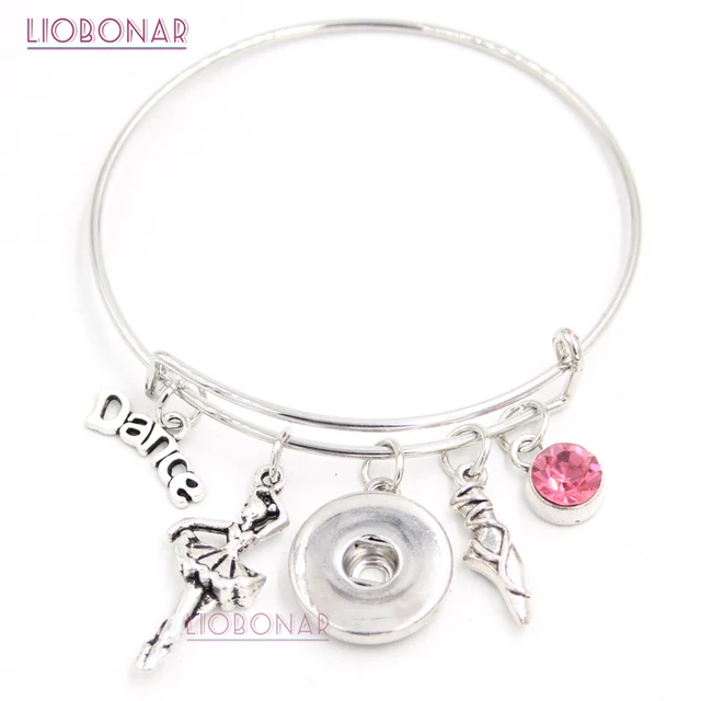 10pcs Whole Snap Jewelry I Love Dance Bracelet Bangle Ballerina 10pcs Whole Snap Jewelry I Love Dance Bracelet Bangle Ballerina Ballet Shoe On Bracelets For