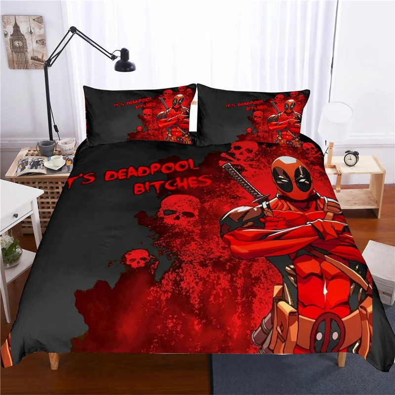 Marvel Deadpool 3D комплект постельного белья, постельное белье, пододеяльники, одеяла, комплекты постельного белья, постельное белье(без простыни - Цвет: 12