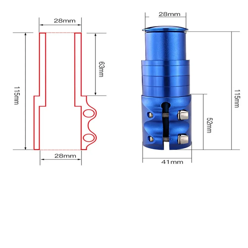 115 мм, вилка для руля велосипеда, стояк для подъема, расширитель, расширитель, Черный алюминиевый сплав, адаптер для велосипеда, прочная часть для велосипеда