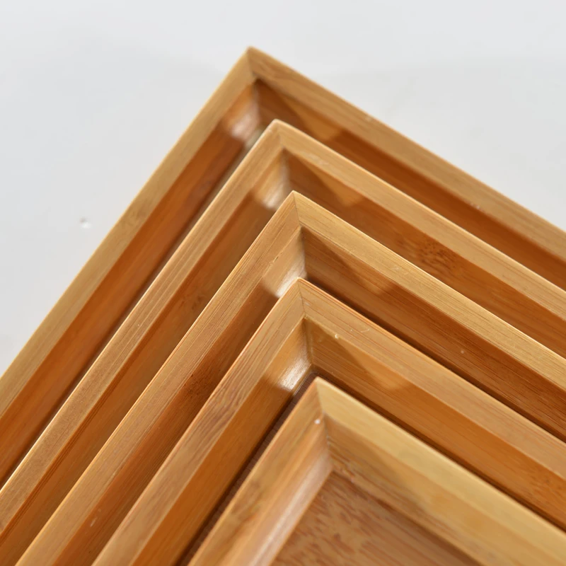 New bamboo saucer tray rectangle plate of solid wood small pot tray kung fu tea tray Tea Table