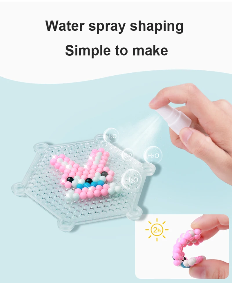 10 Разноцветные Хрустальные Бусы для самостоятельной заправки, волшебные бусины с распылителем воды, 3D бусины-головоломки, развивающие игрушки для детей