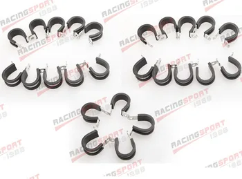 

25PCS Cushioned Hose Mounting Clamp Loop Strap 304 Stainless Steel 1 3/4" Black