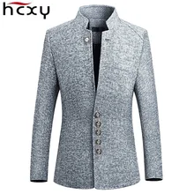 HCXY Блейзер Для мужчин весной китайский стиль Бизнес Повседневное воротник мужской пиджак Slim Fit Для мужчин s блейзер размеры M-5XL