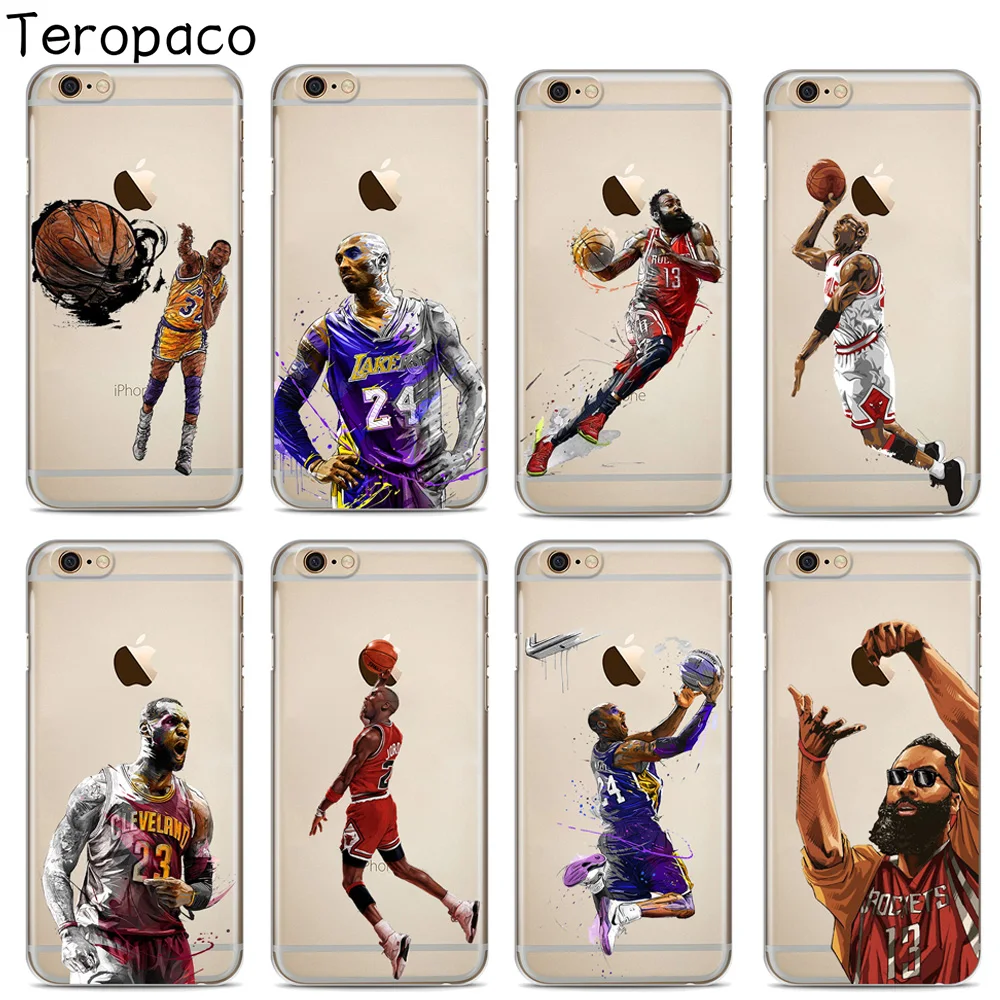 الرياضة NBA كرة السلة لينة سيليكون غطاء إطار هاتف محمول ل أبل iphone X XS ماكس XR 7 7 زائد 8 8 زائد 6 S 6 زائد 5 S SE