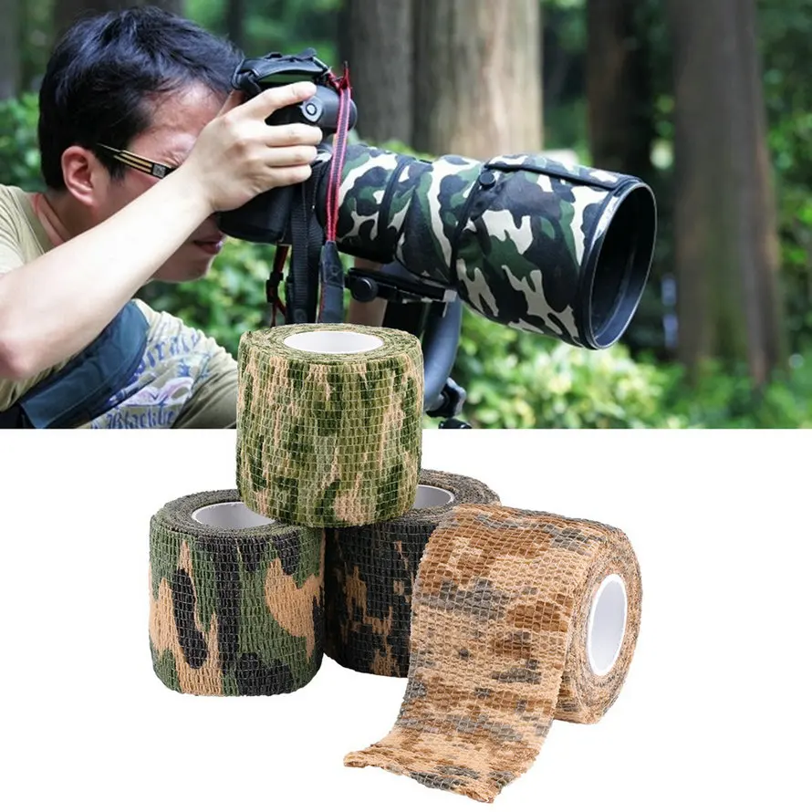 

1pcs Self-adhesive Non-woven 5cmx4.5m Camouflage Wrap Rifle Hunting Shooting Cycling Tape Waterproof Camo Stealth Tape