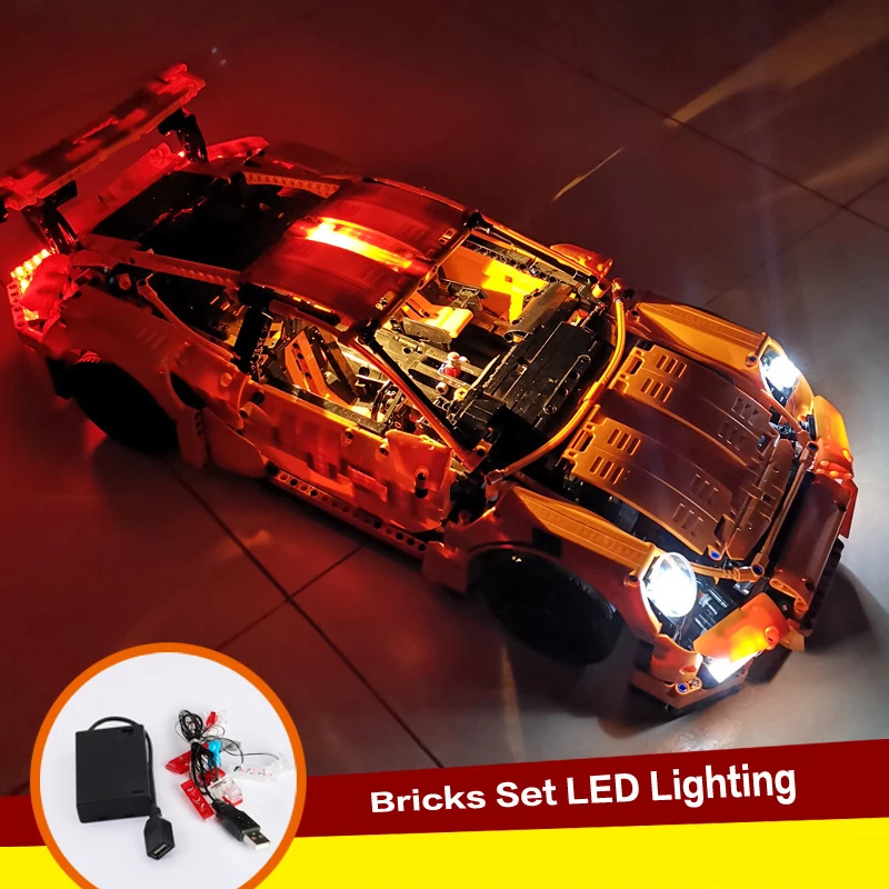 

legoing technic 42056 Compatible with 20097 Creator series 911 Porschee Blocks LED light up kit (only light included)